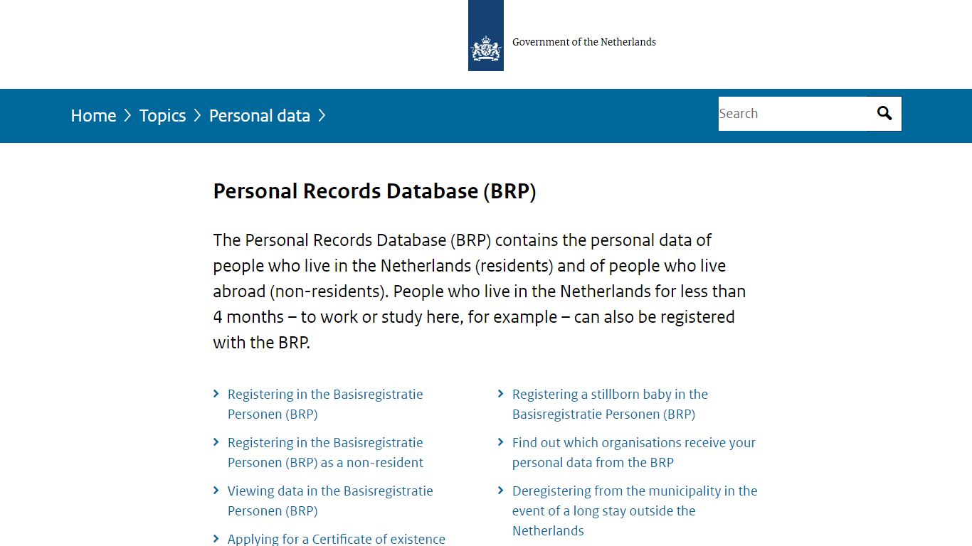 Personal Records Database (BRP) | Personal data ...